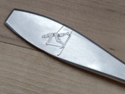 POSREBRZANE ŁYŻECZKI DO KAWY FILIŻANKI DLA SKOCZKA NARCIARZA FINLANDIA