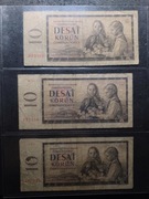 Czechosłowacja 3 banknoty 10 koron 1960 rok