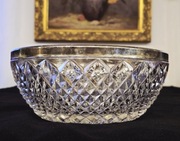Kryształowa misa, owocarka miska prl retro kryształy  vintage okucie Hefra?