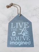 ZAWIESZKI ozdoby ścienne na sznurku 3D TABLICZKI Z NAPISEM ZESTAW 6 SZT