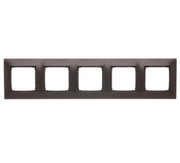 Ramka pięciokrotna, brąz mat, metalizowany DR5/46 Simon 54