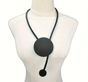 Naszyjnik wisior kolia punk styl tribal boho gumowa z drewnemi na magnes