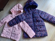 2 Kurtki 110/116 YoungStyle Pepco zimowe ciepłe bdb+ zestaw komplet