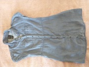 Sukienka dziewczęca z delikatnej bawełny imitującej jeans r.134