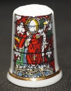 Naparstek Kolekcjonerski Porcelanowy Św. Tomasz witraż Herford katedra