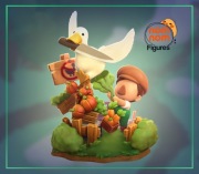 Figurka druk 3D żywica 12K " Goose from Untitled Goose Game " - Chibi 