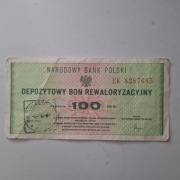 Depozytowy bon rewaloryzacyjny 100 - okres PRL