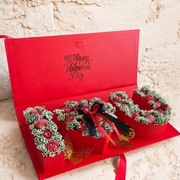 Walentynkowy flower box z świec sojowych 