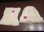 Zestaw ręcznie robiony czapka i komin