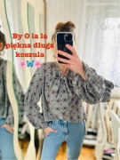 Nowa długa lejąca koszula boho z chokerem i kokardą By O La la!