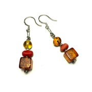 Fiolekart - Kolczyki, biżuteria artystyczna - Bursztyn, Koral...