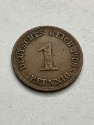 Niemcy Cesarstwo Niemieckie - 1 fenig, pfennig 1908 - mennica A