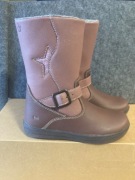 Skórzane kozaki Lamino Rozmiar 27/28 fioletowe/brudny róż