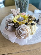 Bukiet kwiatów sojowych upominek prezent weselny podziękowanie chrzciny 