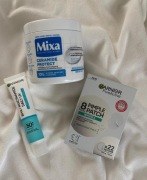 Zestaw Garnier + Mixa pielęgnacja twarzy | SPF 50, Niacynamid, plastry na p