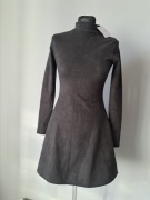 Nowa piękna czarna grafit sukienka 36/S zamszowa? Missguided