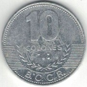 Kostaryka 10 colones colonów 2005 23,5 mm
