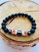 Bransoletka damska wyjątkowa z kamieni i ceramiki na  prezent amulet 