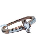 Pierścionek z morganitem, pozłacany, srebro 925, certyfikat RocksTV