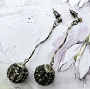 Czarne kryształki eleganckie kolczyki sztyfty Fashion modne y2k vintage