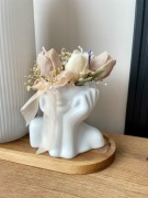 Świeca sojowa Bukiet Tulipanów, Rzeźba Twarz, Handmade, Prezent Boho