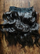 Przedłużenia Włosów FESHFEN Halo 50cm - Czarny Brąz - 4 Klipsy NOWY