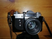 Aparat fotograficzny Zenit- E, futerał, stan wzorowy Vintage, PRL ,1974