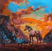 Obraz akrylowy ręcznie malowany ,, wolność " około 30x30cm