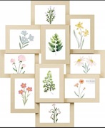 Zestaw Ramek na Zdjęcia – 10x15 cm Kolaż 10 Sztuk Galeria Ścienna Naturalny