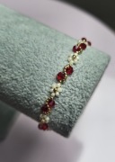 Czerwona bransoletka stal nierdzewna 