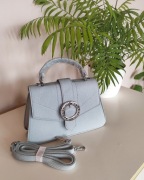 Torebka damska mała listonoszka baby blue niebieska Unibella na pasku komun