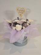 DZIEŃ BABCI prezent Kwiaty Bukiet Flower Box z pachnących świec sojowych