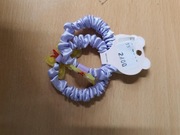 FIOLETOWE GUMKI DO WŁOSÓW Z MOTYLKAMI 2 SZTUKI