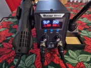 NOWA Stacja Lutownicza, Zestaw HOT Air + Lutownica, nowy model 8586D