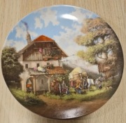 SELTMANN WEIDEN Talerz ozdobny porcelanowy wieś konie 