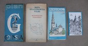 997 Zestaw 4 map : Plan Gdańska Mapa Krajoznawcza Polski Częstochowa, Toruń