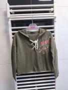 Terranova bluza XS khaki haft crop