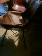 Krzesła skóra kozia industrialne