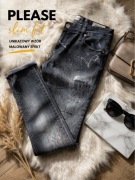 Włoskie jeansy Please unikatowy print