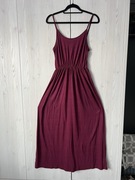 Buraczkowa sukienka maxi na rąmiączkach H&M S
