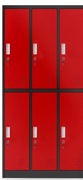 szafa socj-ubraniowa 6-drzwi antracytowo/czerwona