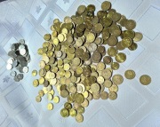 Bilon monety jedno groszowe, dwu groszowe oraz pięcio groszowe
