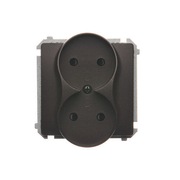 KONTAKT SIMON BASIC Gniazdo podwójne bez uziemienia BRĄZ