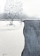 Randka u progu zimy. Original Akwarela A4