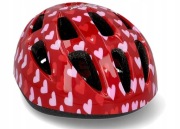 Kask rowerowy dziecięcy Fischer Urban 55-59 S/M czerwony serduszka