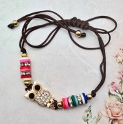 Sowa sówka ptak bransoletka kryształki wiosenna wiosna lato modna