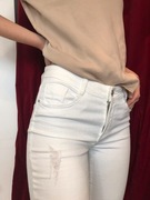 Jeansy H&M Spodnie z wysokim stanem Biały