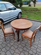 Stół rozkładany dębowy z okresu międzywojennego 