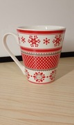 Kubek sweterek /motyw norweski/, /biało-czerwony/, 250 ml.