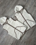 Kamizelka damska bezowa ecru kremowa góralska wełniana wełna 100% M 38 L 40